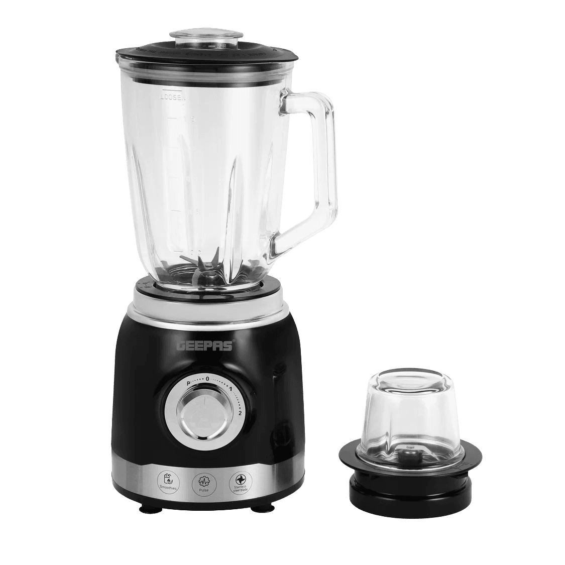 Geepas GSB44076UK Glass Jug Blender, 700W Motor, 1.5L Glass Jar