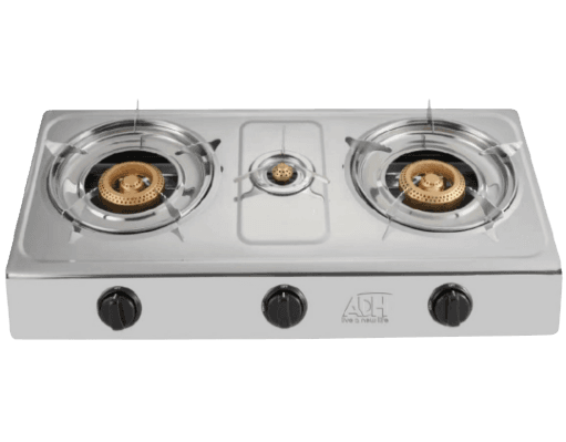 ADH Triple Gas Stove, 1 Small + 2 Big Burners (STK-DS202)