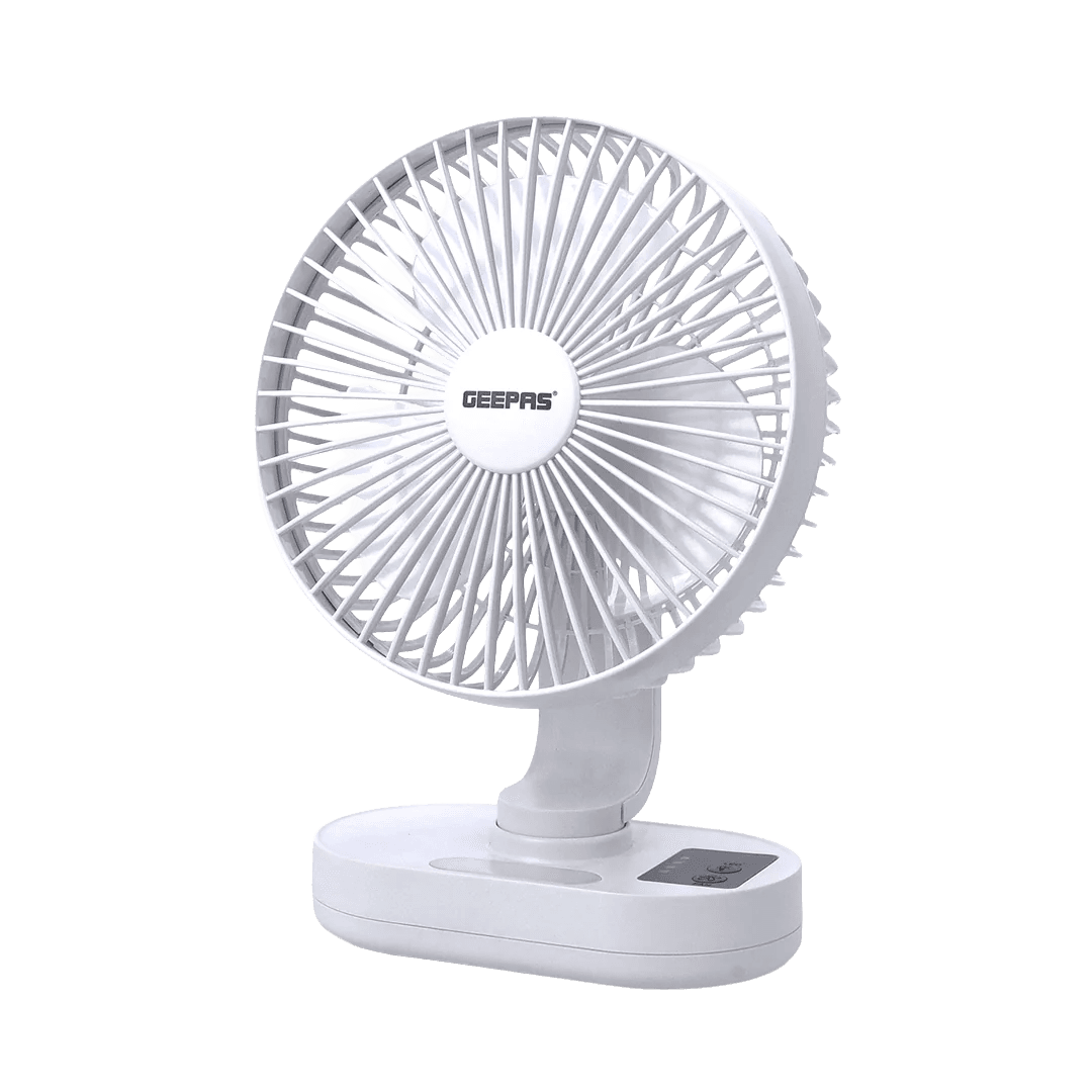 Geepas GF21157 8-Inch Rechargeable Fan with LED Night Light