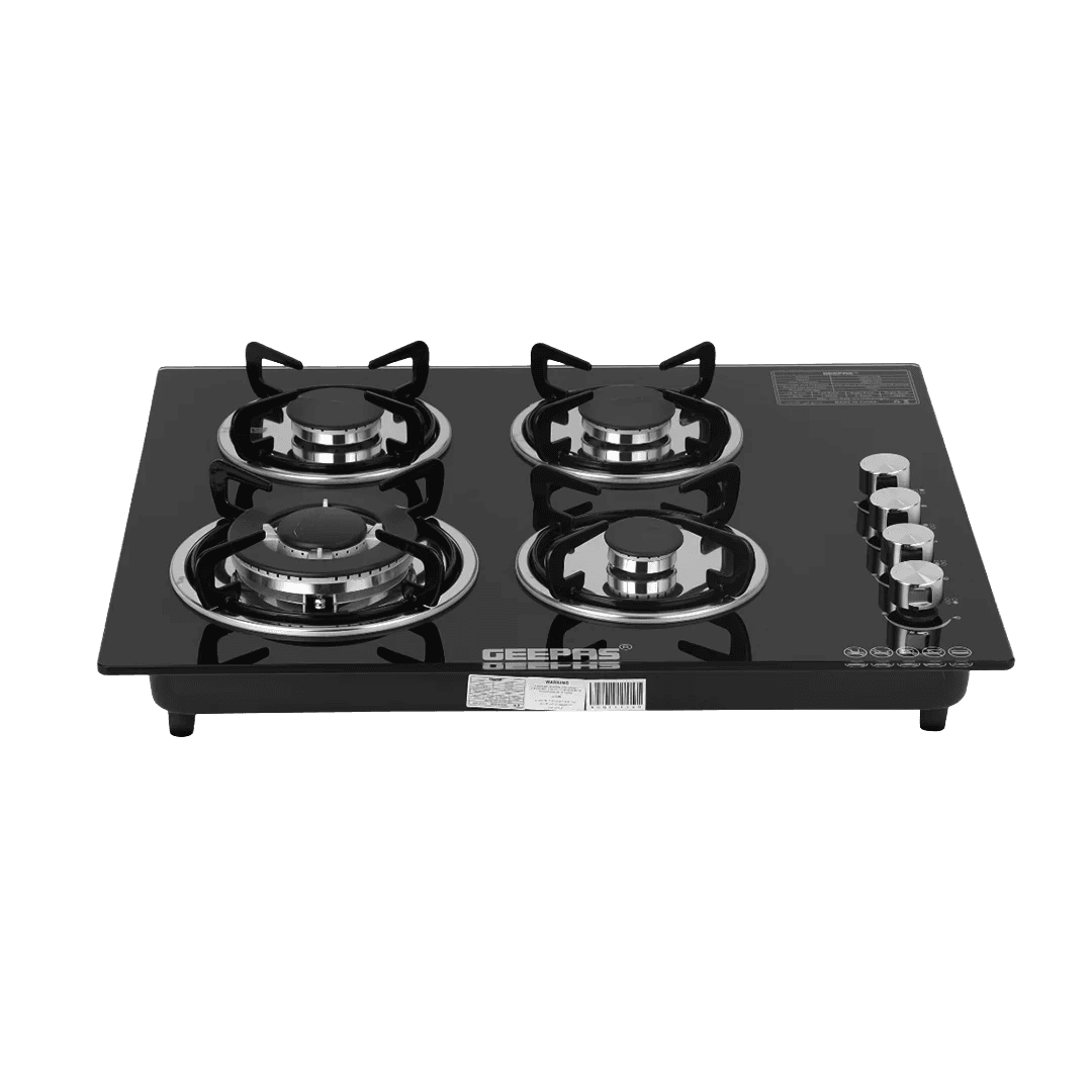 Geepas Glass Gas Hob GK4410, 4 Burner Gas Stove with Auto Ignition