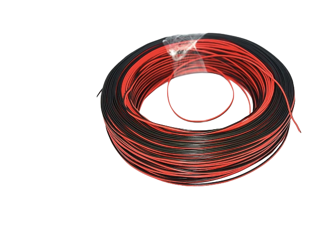 One meter of 22AWG 0.5 mm² Stranded 2-wire wire cable